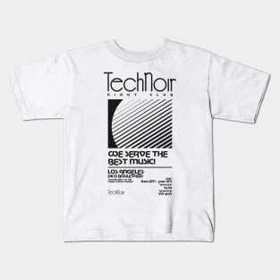 Retro 80s Technoir Nightclub Poster from the Terminator Movie Kids T-Shirt